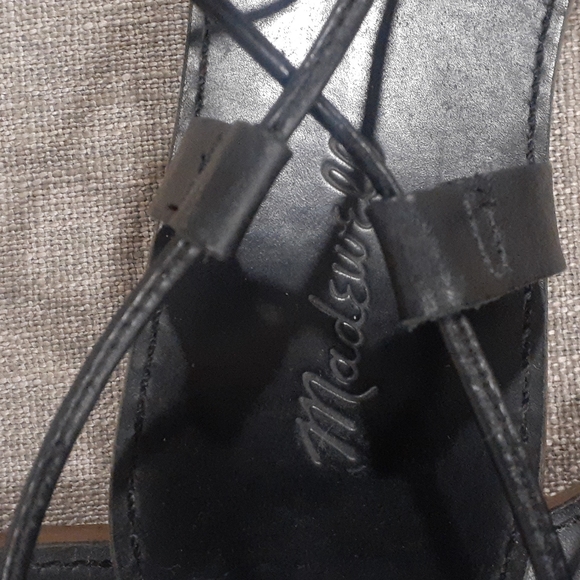 Madewell black women's leather gladiators strappy sandals size 7.5 - Picture 9 of 10